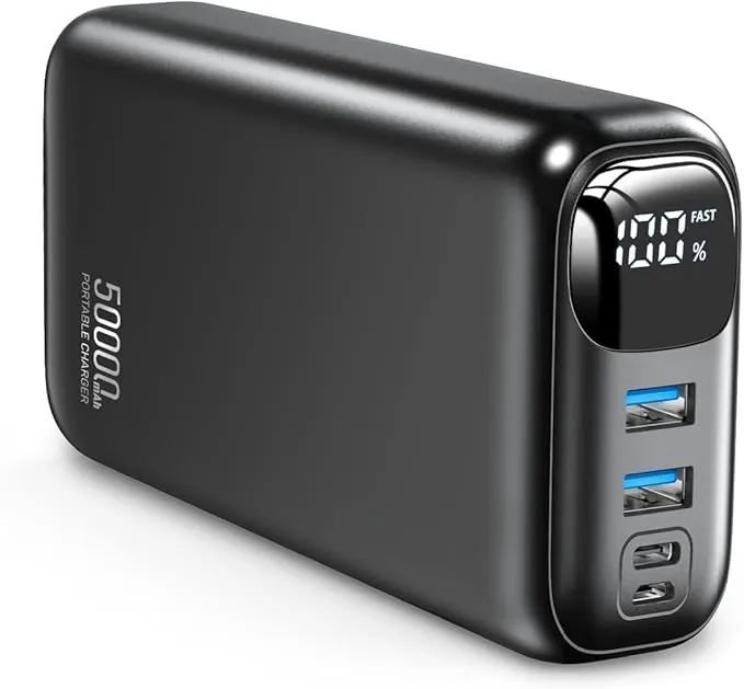 Home portable charger 50000mah power bank – 22 5w fast charging external battery pack,usb c portable phone charger for iphone 16 15 14 13 pro android samsung,best for travel camping essential