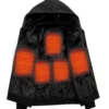 Intelligent heating jacket with zipper, pullover hoodie, and outerwear that can be heated using USB charging, ideal for outdoor