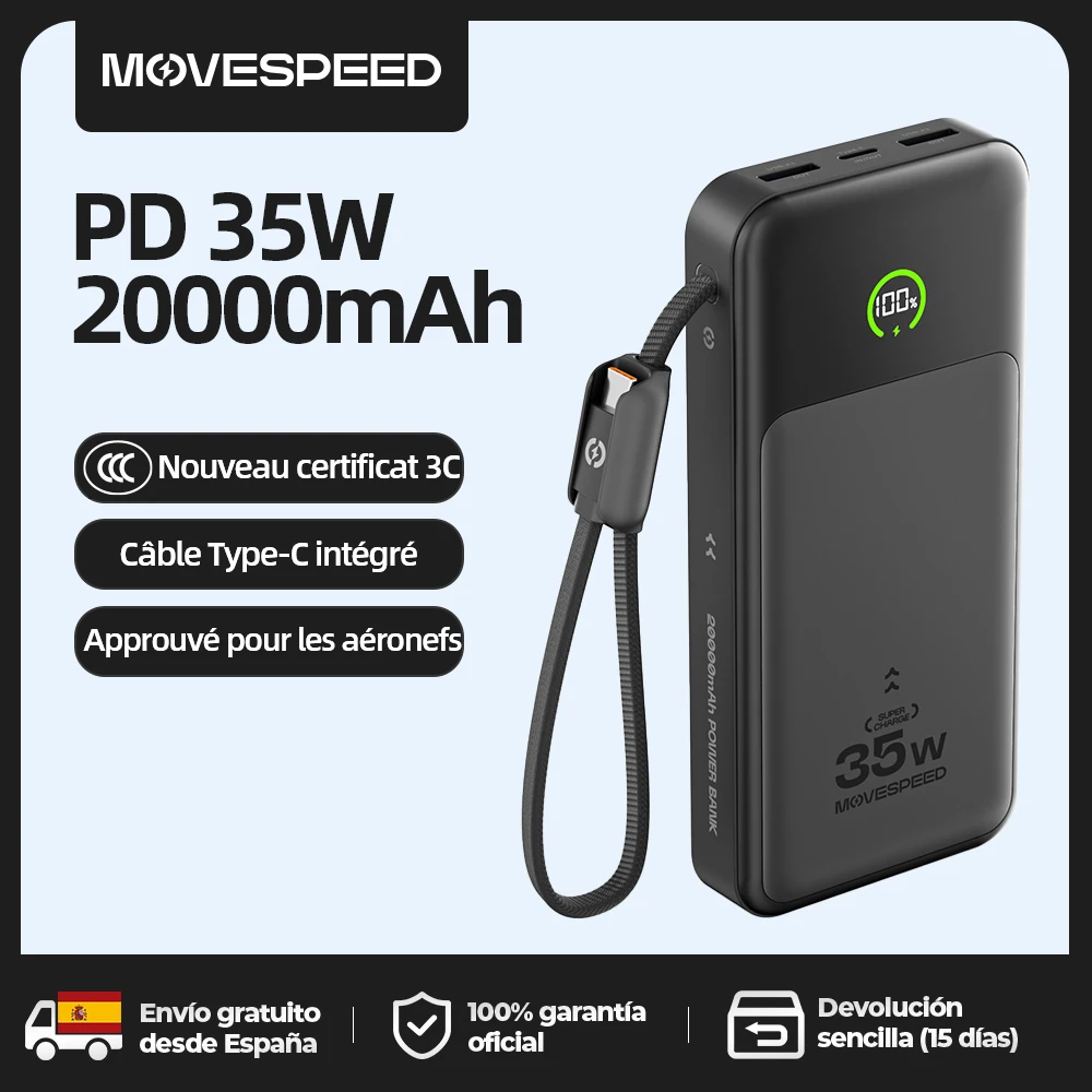 MOVESPEED P20 – batterie externe 20 000 mAh