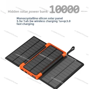 Batterie externe pliable 20 000 mAh – sans fil, pour l'extérieur